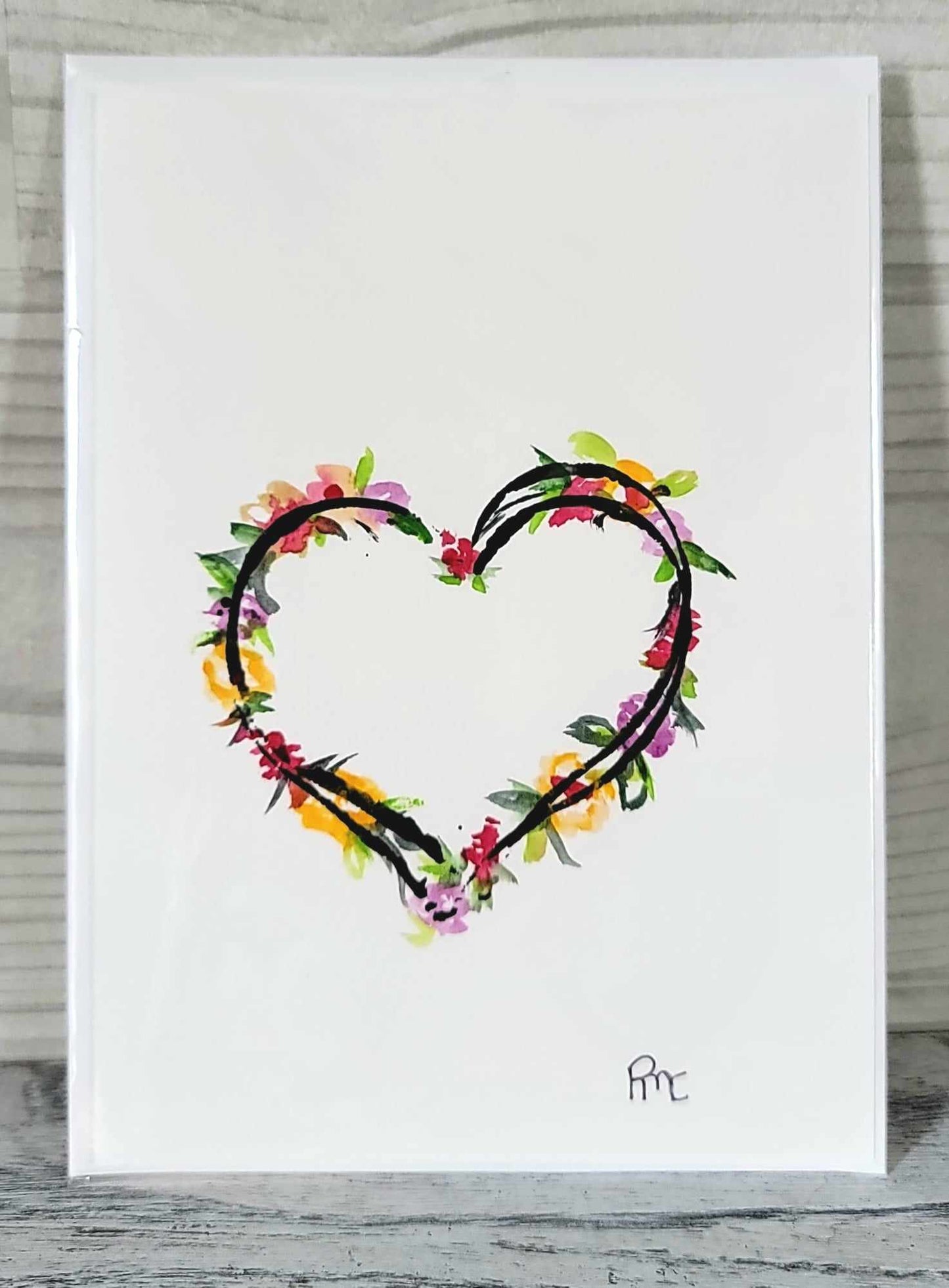 Floral Heart Handmade Card