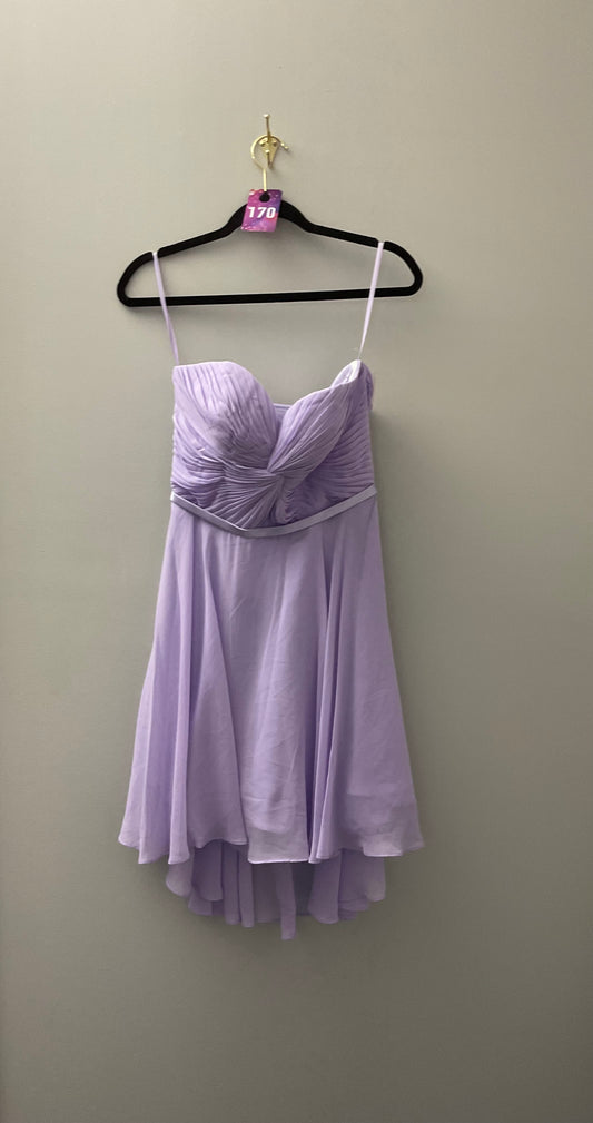 Purple Strapless Flowy Formal Dress