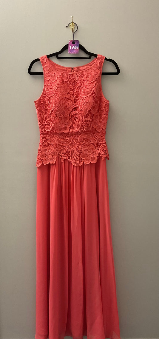 Watermelon with Lace Top Formal Dress
