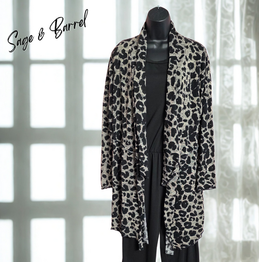 Black Animal Print Cardigan