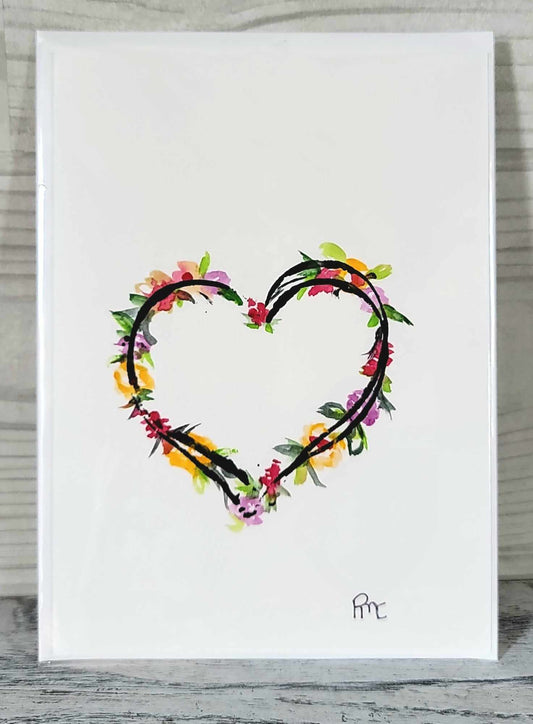 Floral Heart Handmade Card