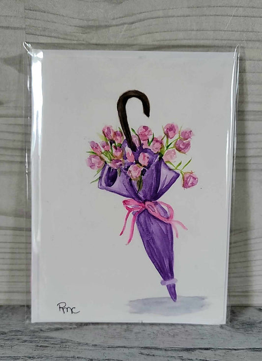 Floral Umbrella Handmade Card