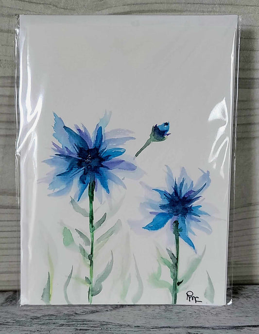 Blue Floral Handmade Card
